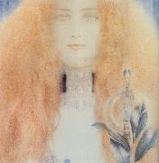 Fernand Khnopff Head of a Woman France oil painting artist
